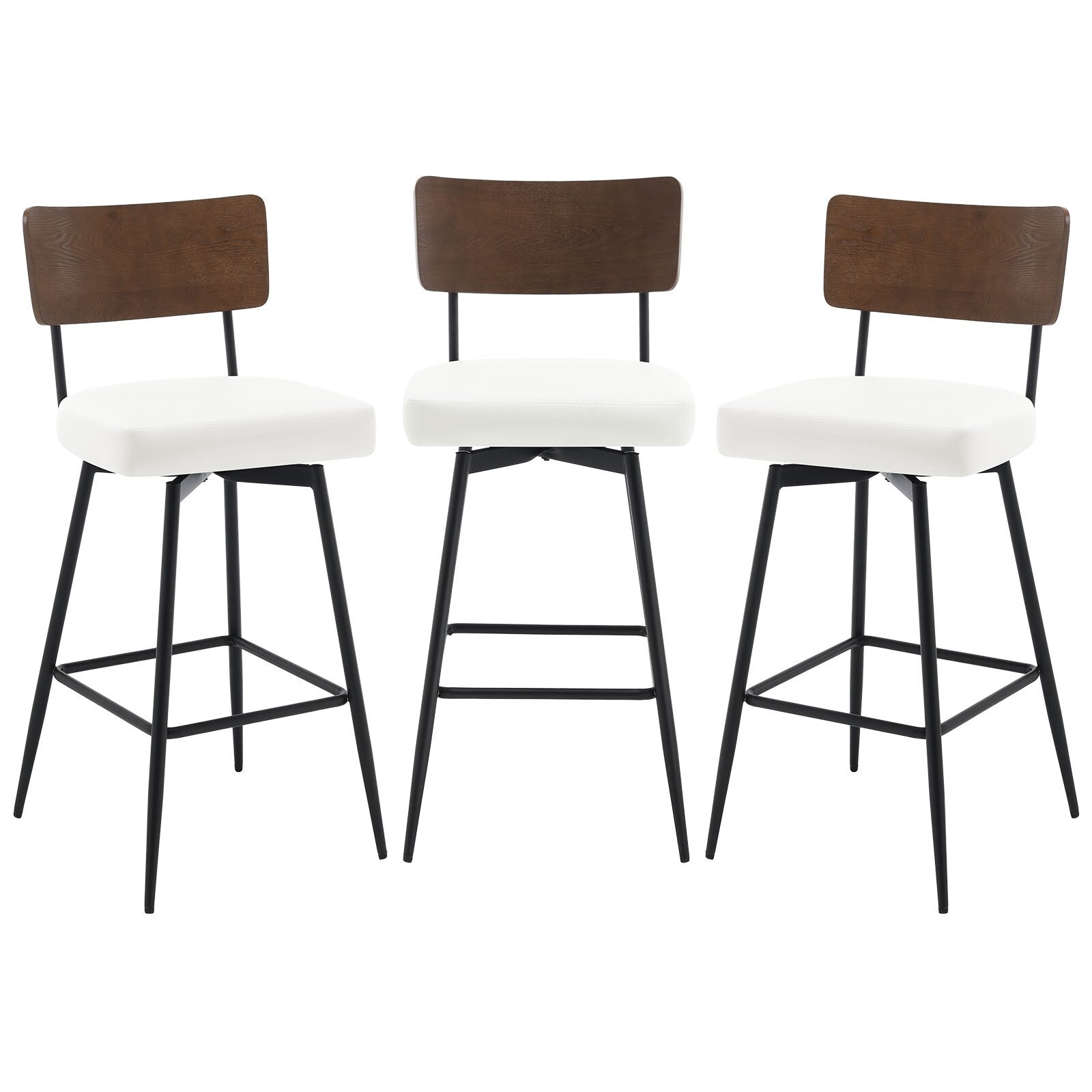 Lot de 2/3/4 tabourets de bar/comptoir pivotants rembourrés en similicuir