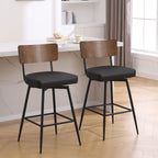 Lot de 2/3/4 tabourets de bar/comptoir pivotants rembourrés en similicuir