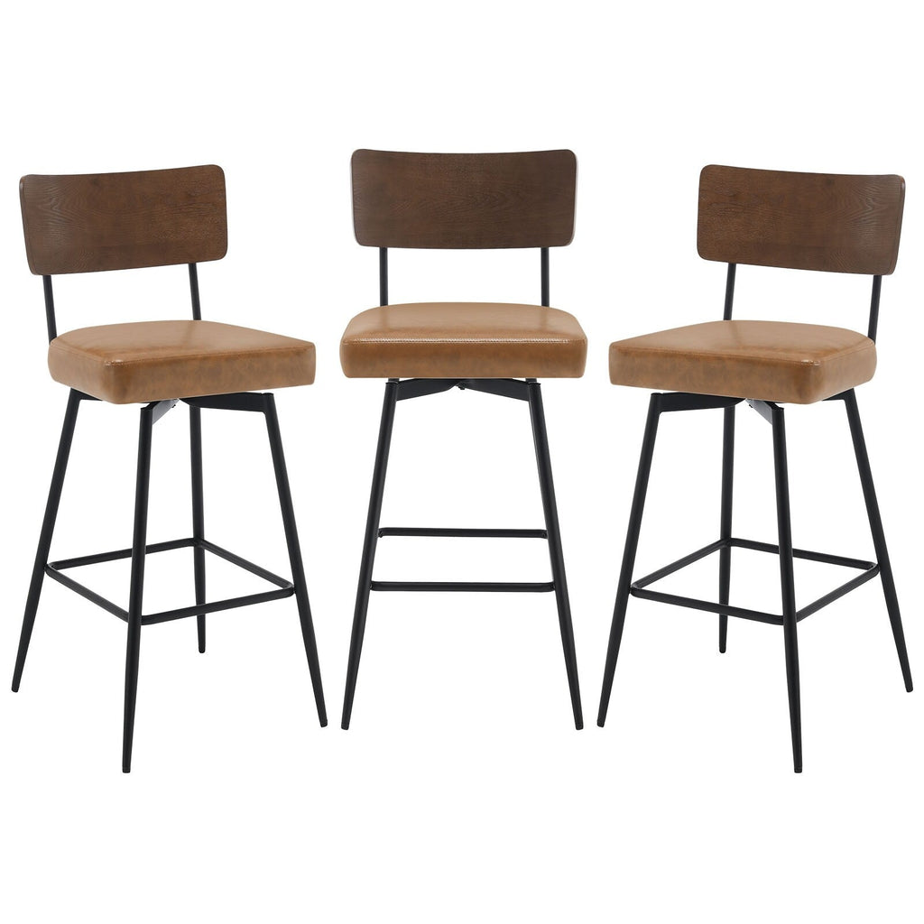 Lot de 2/3/4 tabourets de bar/comptoir pivotants rembourrés en similicuir