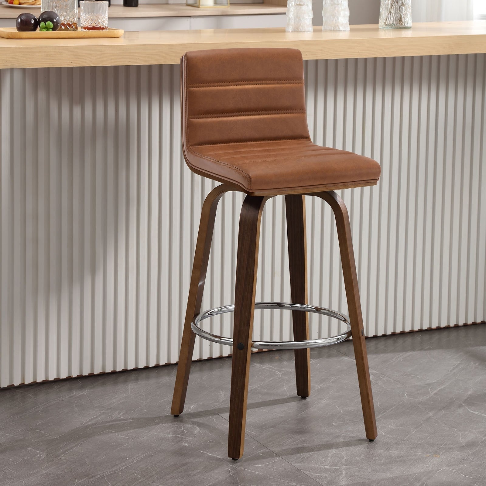 Tabourets de bar/comptoir pivotants en similicuir 26/29, lot de 2/3