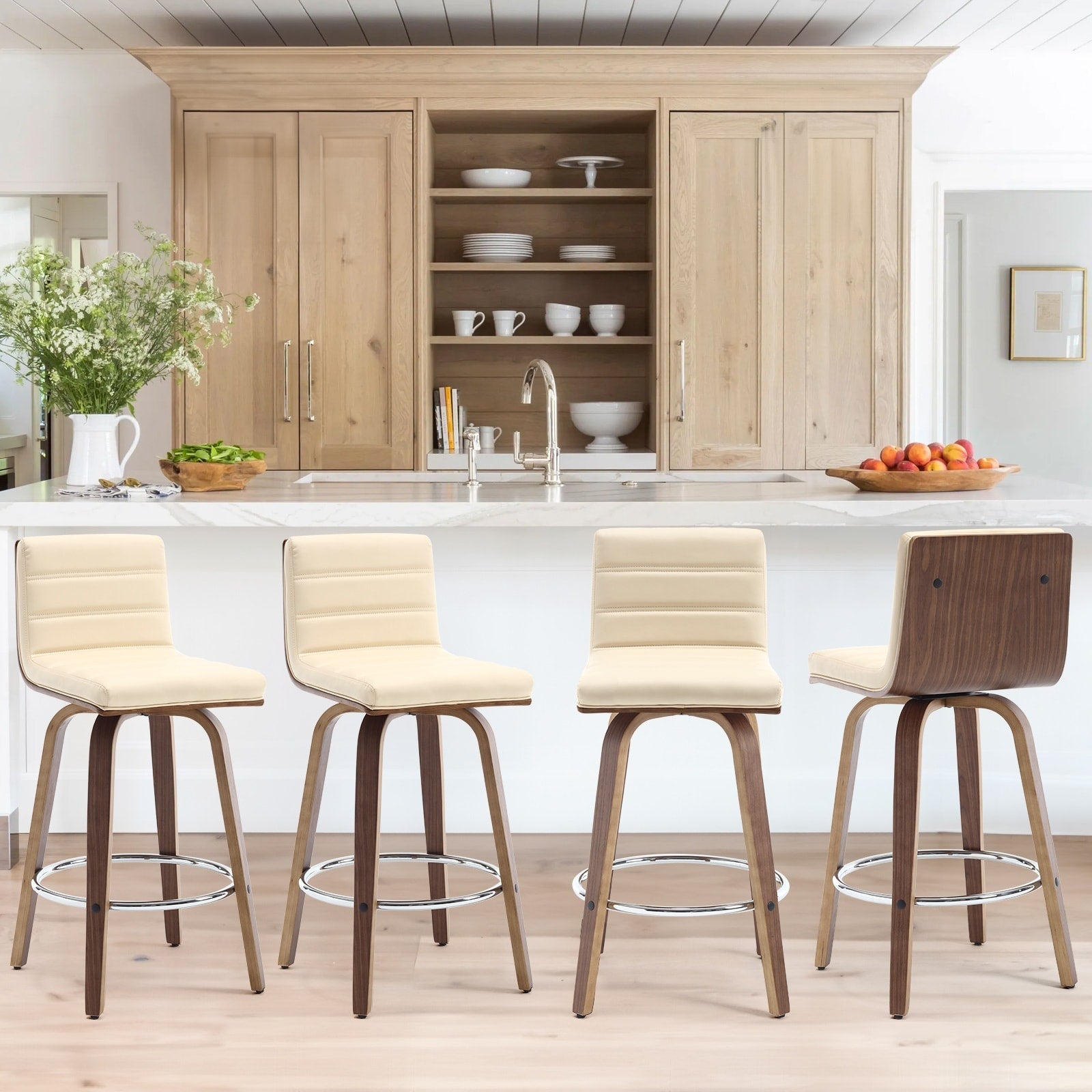 Tabourets de bar/comptoir pivotants en similicuir 26/29, lot de 2/3