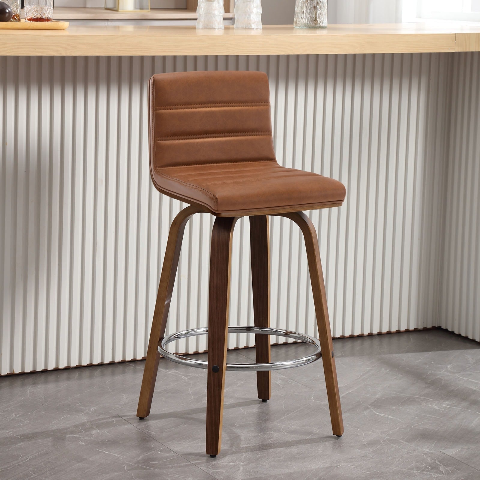 Tabourets de bar/comptoir pivotants en similicuir 26/29, lot de 2/3