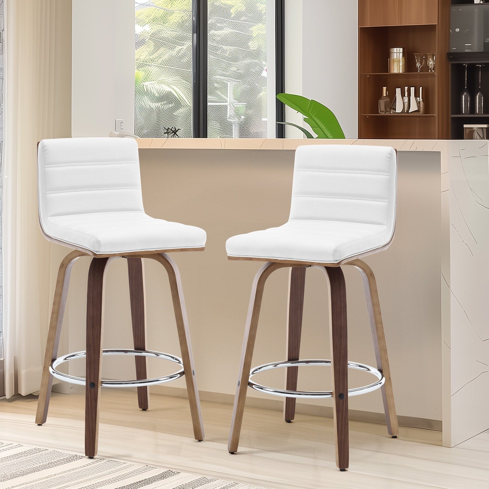 Tabourets de bar/comptoir pivotants en similicuir 26/29, lot de 2/3