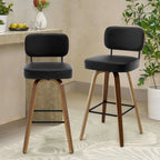 Tabourets de bar pivotants 26/29 avec pieds en bois courbé