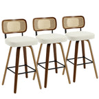 Tabourets de bar pivotants 26/29 avec pieds en bois courbé