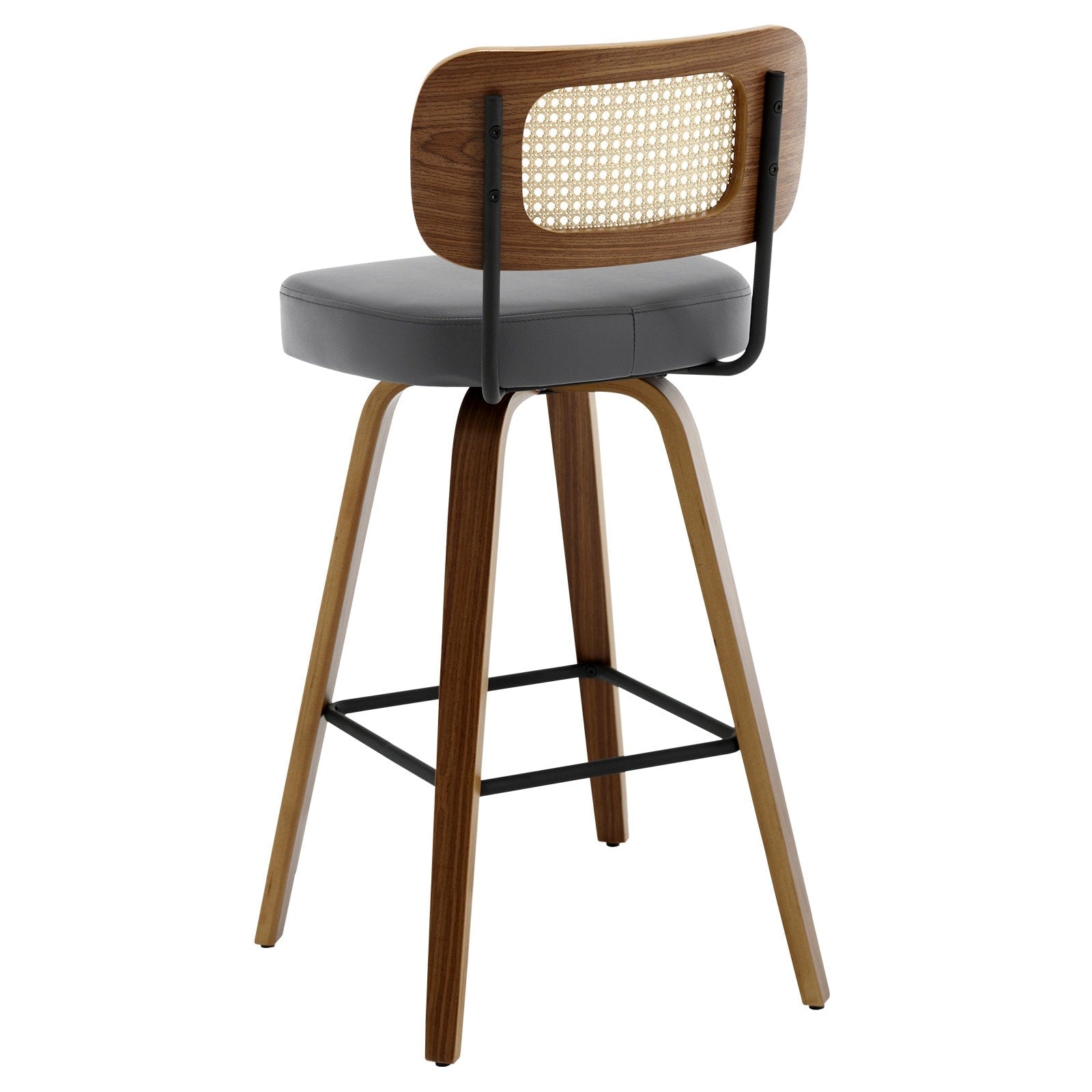 Tabourets de bar pivotants 26/29 avec pieds en bois courbé