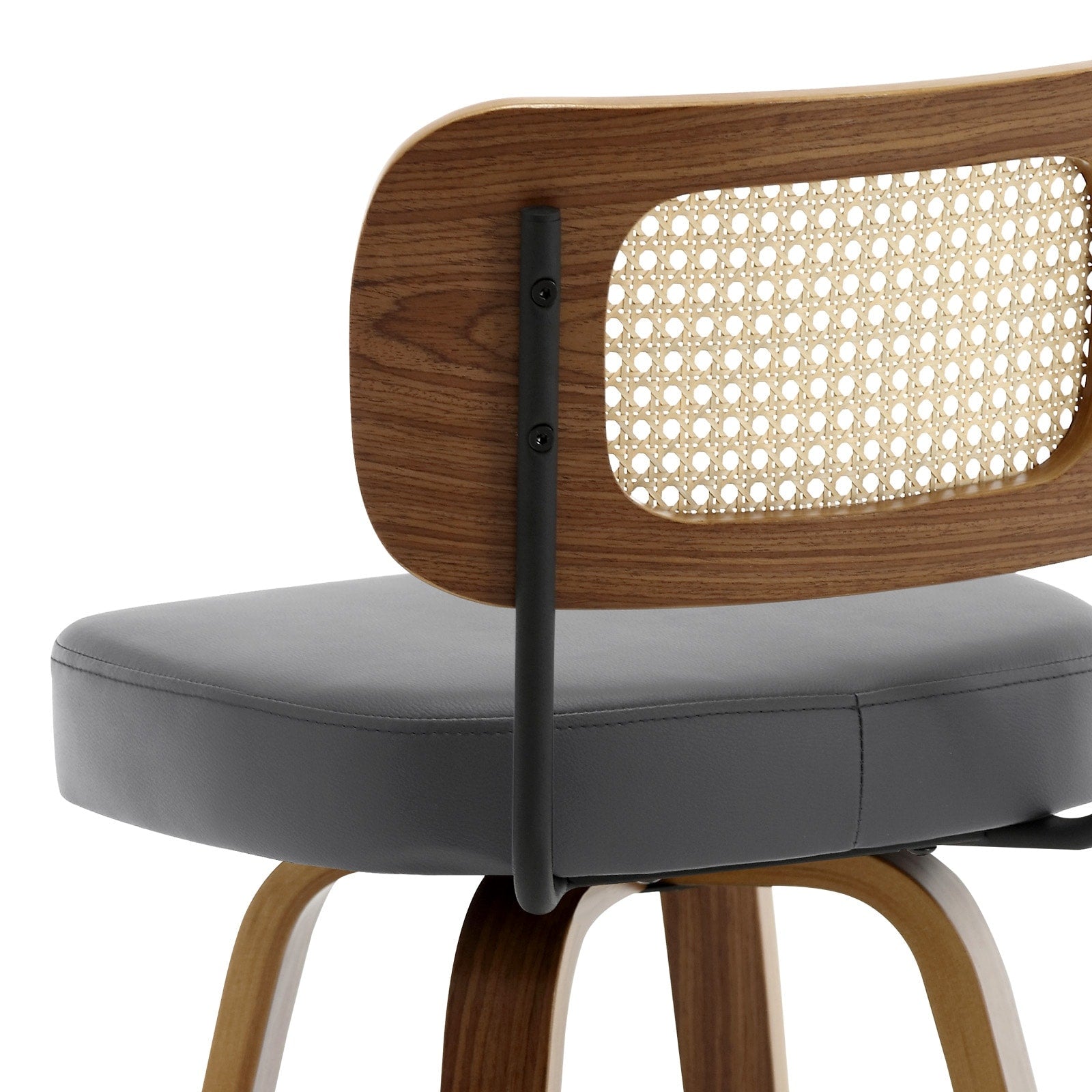 Tabourets de bar pivotants 26/29 avec pieds en bois courbé