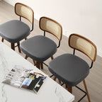 Tabourets de bar pivotants 26/29 avec pieds en bois courbé