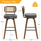 Tabourets de bar pivotants 26/29 avec pieds en bois courbé