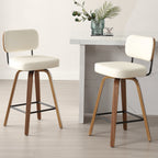 Tabourets de bar pivotants 26/29 avec pieds en bois courbé