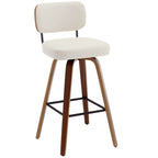 Tabourets de bar pivotants 26/29 avec pieds en bois courbé