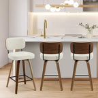 Tabourets de bar pivotants 26/29 avec pieds en bois courbé