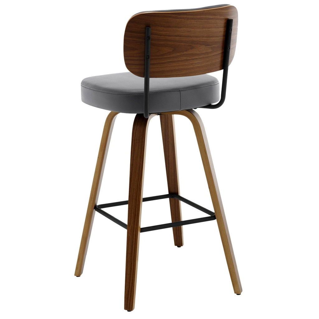 Tabourets de bar pivotants 26/29 avec pieds en bois courbé