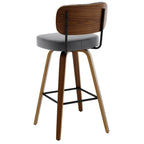 Tabourets de bar pivotants 26/29 avec pieds en bois courbé