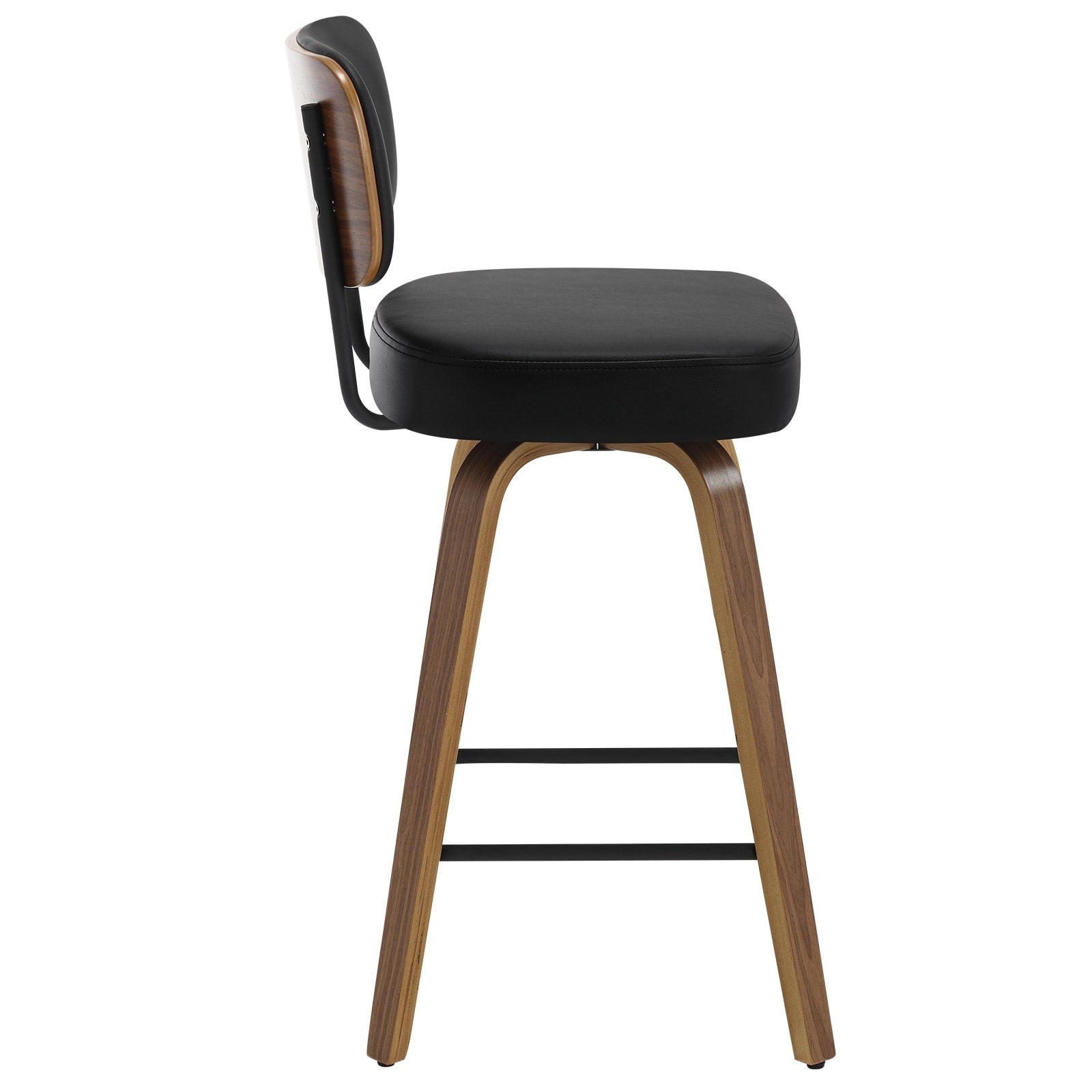 Tabourets de bar pivotants 26/29 avec pieds en bois courbé