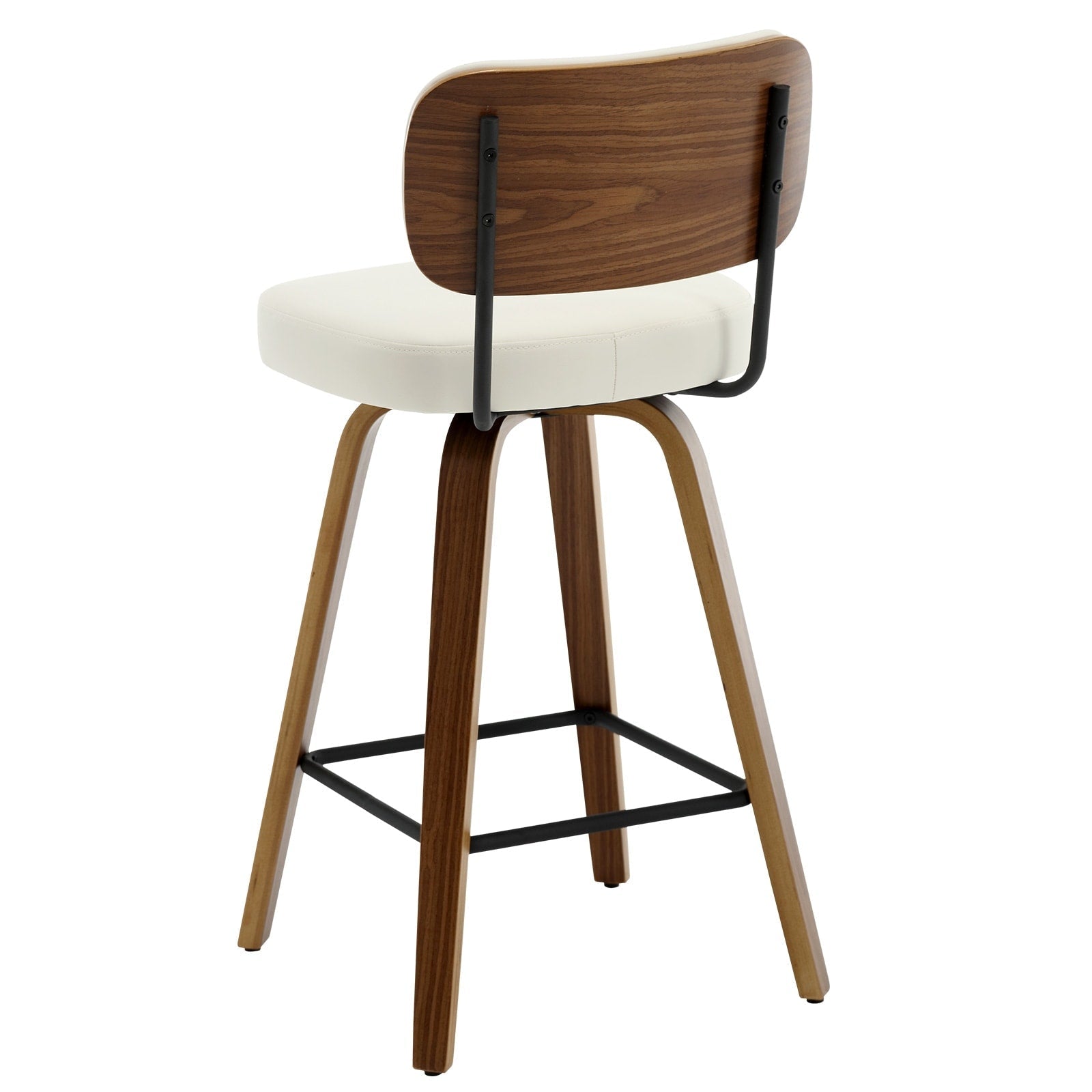 Tabourets de bar pivotants 26/29 avec pieds en bois courbé