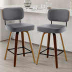 Tabourets de bar pivotants 26/29 avec pieds en bois courbé