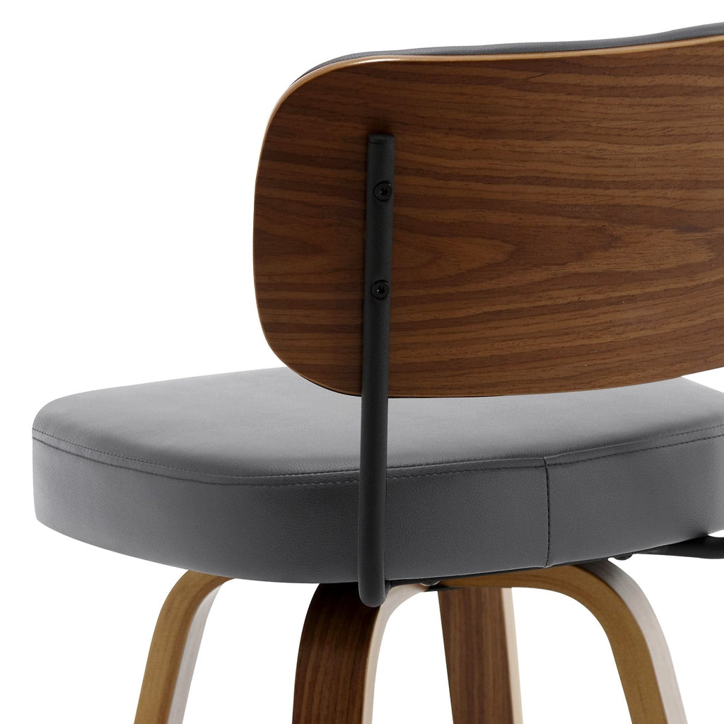 Tabourets de bar pivotants 26/29 avec pieds en bois courbé