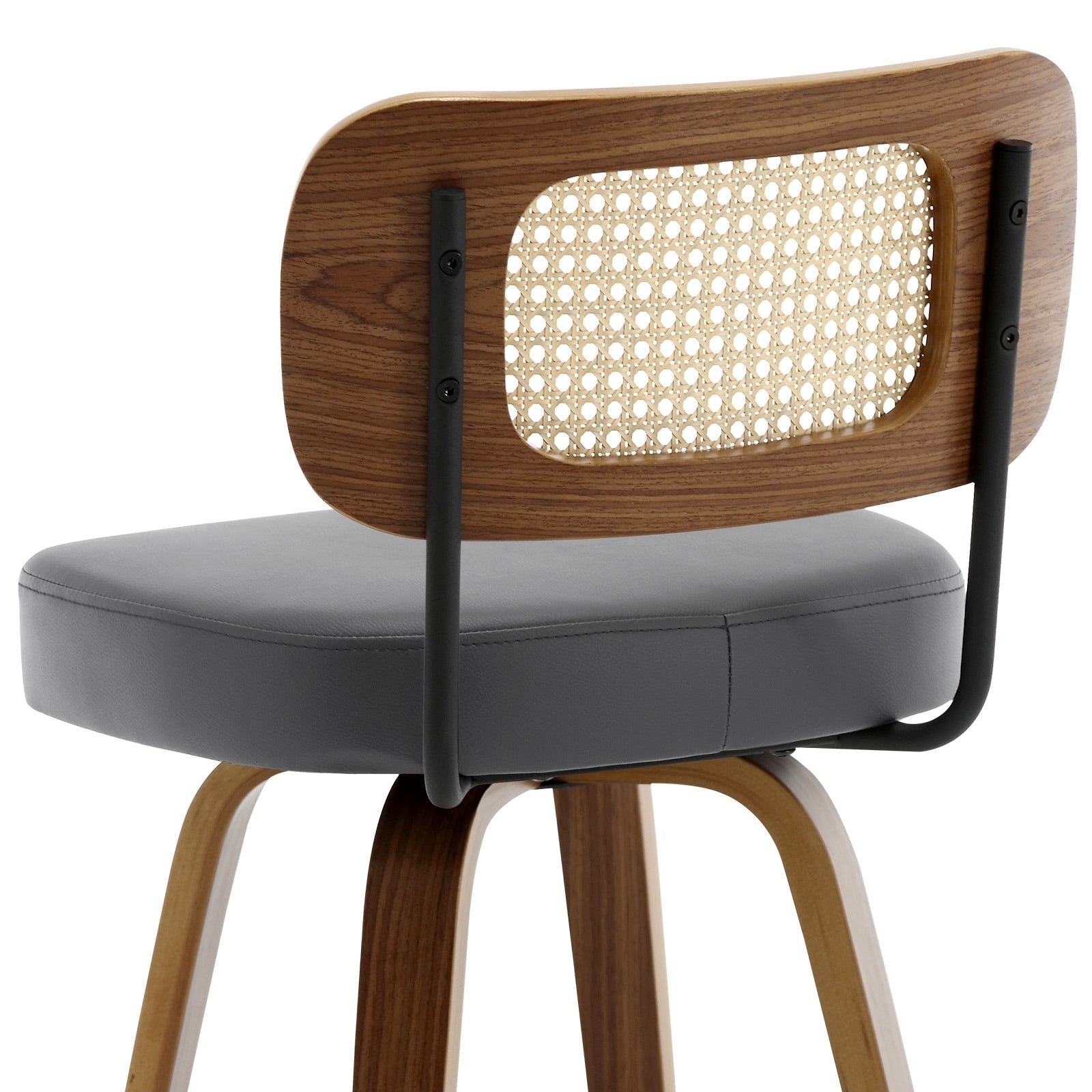 Tabourets de bar pivotants 26/29 avec pieds en bois courbé