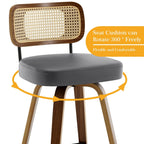 Tabourets de bar pivotants 26/29 avec pieds en bois courbé