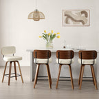 Tabourets de bar pivotants 26/29 avec pieds en bois courbé