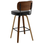 Tabourets de bar pivotants 26/29 avec pieds en bois courbé