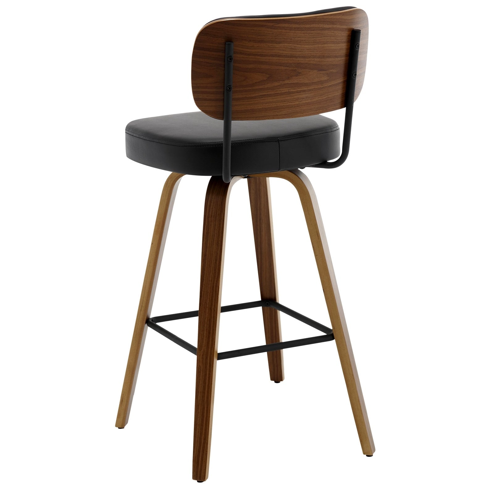 Tabourets de bar pivotants 26/29 avec pieds en bois courbé