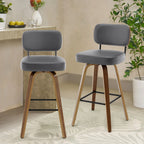 Tabourets de bar pivotants 26/29 avec pieds en bois courbé