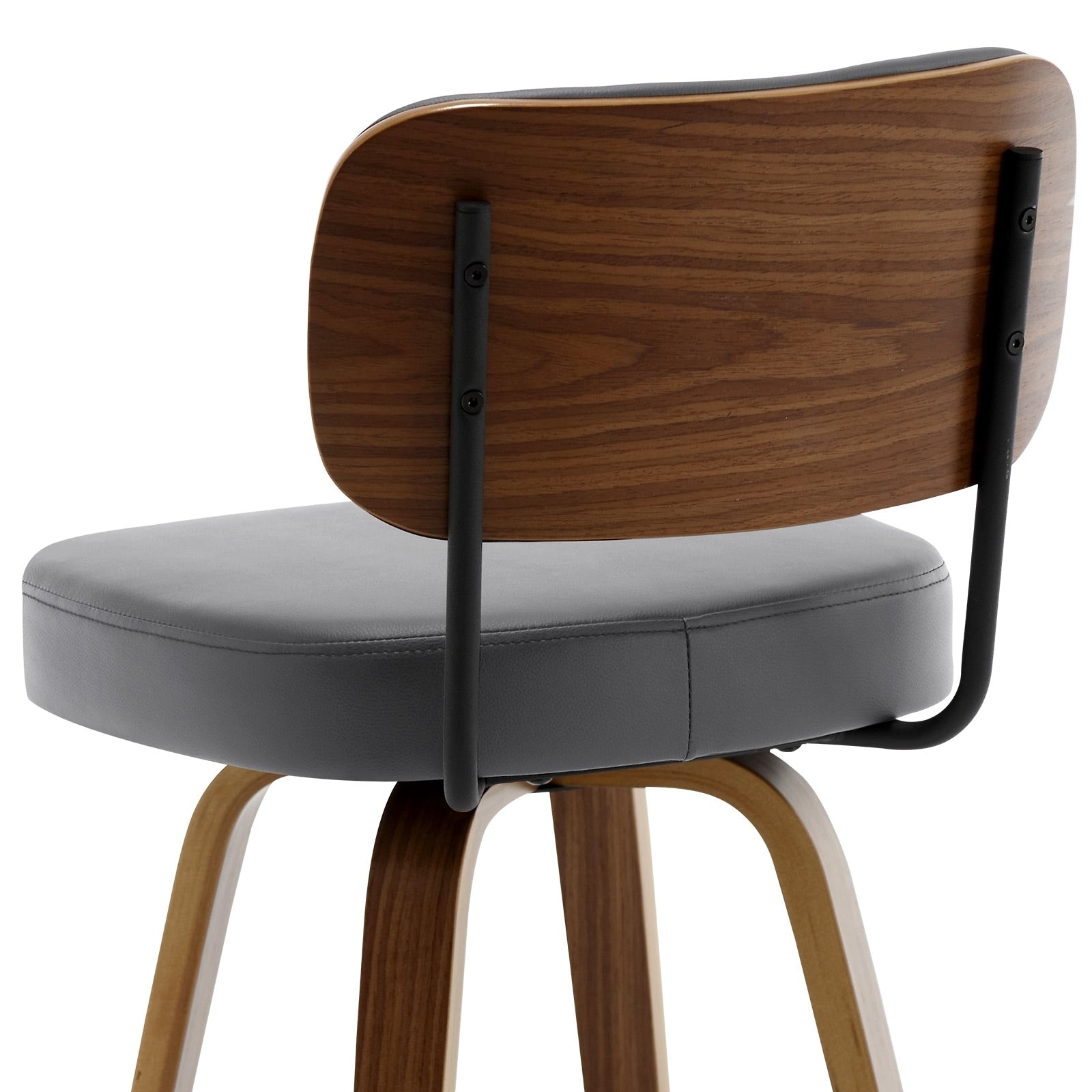Tabourets de bar pivotants 26/29 avec pieds en bois courbé