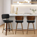 Tabourets de bar pivotants 26/29 avec pieds en bois courbé