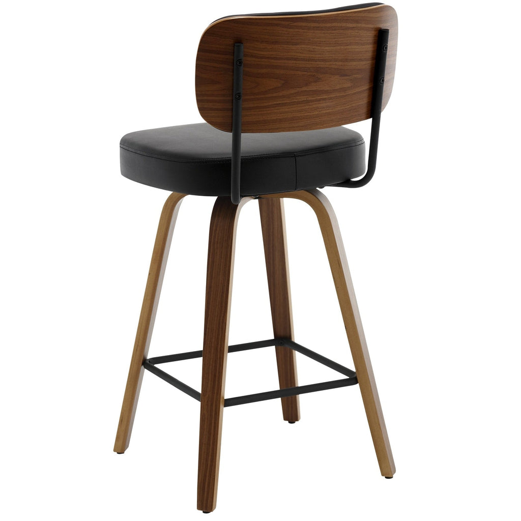 Tabourets de bar pivotants 26/29 avec pieds en bois courbé