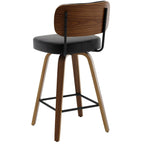 Tabourets de bar pivotants 26/29 avec pieds en bois courbé