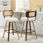 Tabourets de bar pivotants 26/29 avec pieds en bois courbé