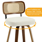 Tabourets de bar pivotants 26/29 avec pieds en bois courbé