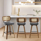 Tabourets de bar pivotants 26/29 avec pieds en bois courbé