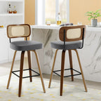 Tabourets de bar pivotants 26/29 avec pieds en bois courbé