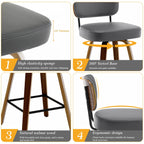Tabourets de bar pivotants 26/29 avec pieds en bois courbé