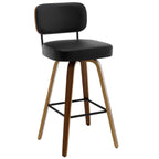 Tabourets de bar pivotants 26/29 avec pieds en bois courbé