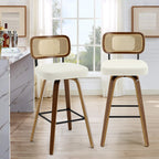 Tabourets de bar pivotants 26/29 avec pieds en bois courbé