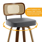 Tabourets de bar pivotants 26/29 avec pieds en bois courbé