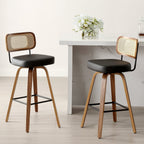 Tabourets de bar pivotants 26/29 avec pieds en bois courbé