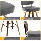 Tabourets de bar pivotants 26/29 avec pieds en bois courbé