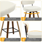 Tabourets de bar pivotants 26/29 avec pieds en bois courbé