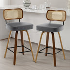 Tabourets de bar pivotants 26/29 avec pieds en bois courbé