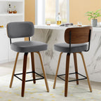 Tabourets de bar pivotants 26/29 avec pieds en bois courbé