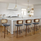 Tabourets de bar pivotants 26/29 avec pieds en bois courbé