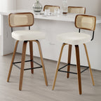 Tabourets de bar pivotants 26/29 avec pieds en bois courbé