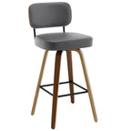 Tabourets de bar pivotants 26/29 avec pieds en bois courbé