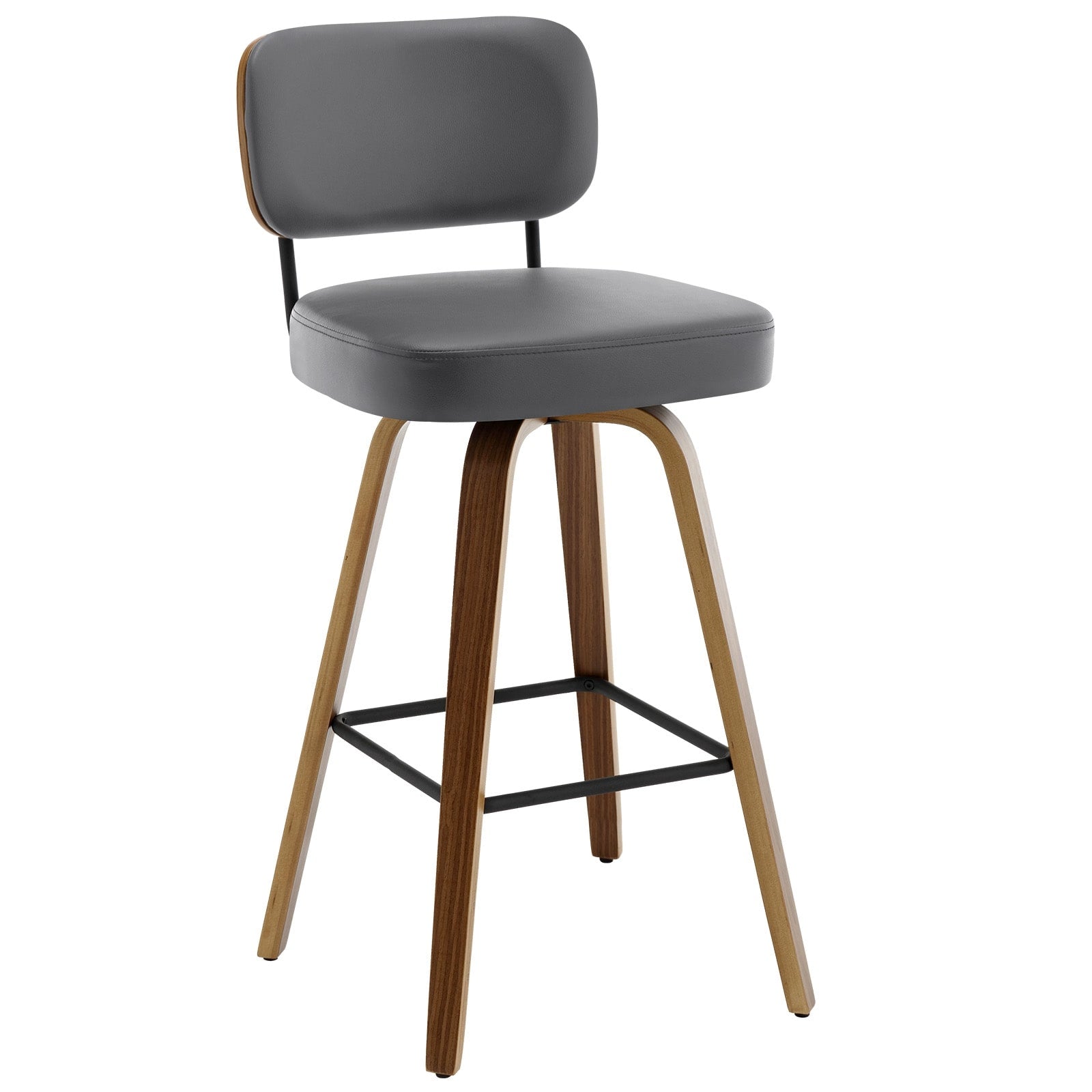 Tabourets de bar pivotants 26/29 avec pieds en bois courbé