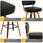 Tabourets de bar pivotants 26/29 avec pieds en bois courbé